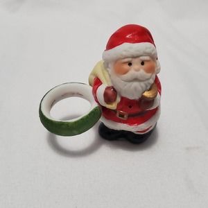 Vintage Gift A Rama Santa Ceramic Candle Hugger